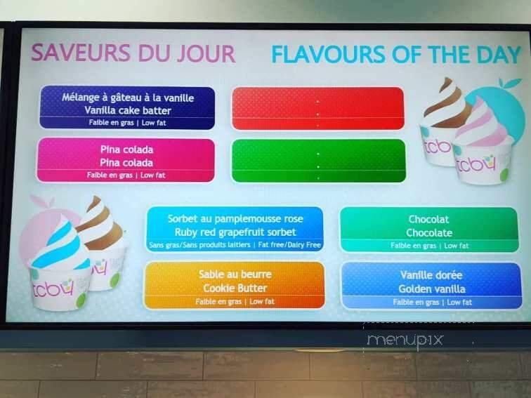 TCBY - Montreal, QC menu_pic