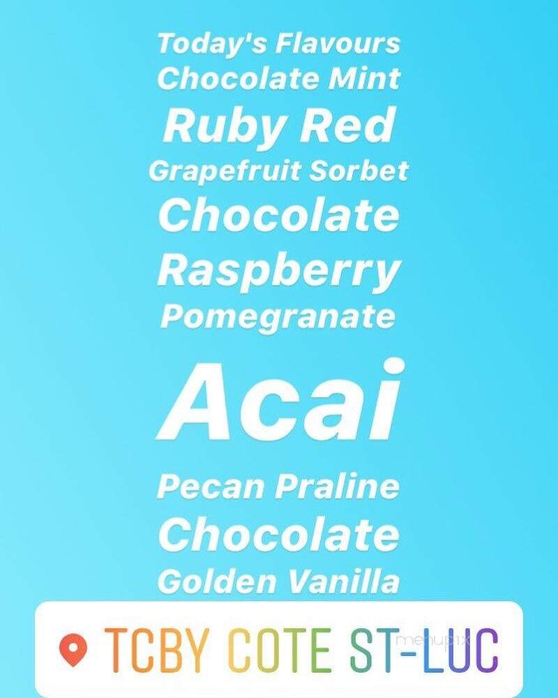 TCBY - Montreal, QC menu_pic