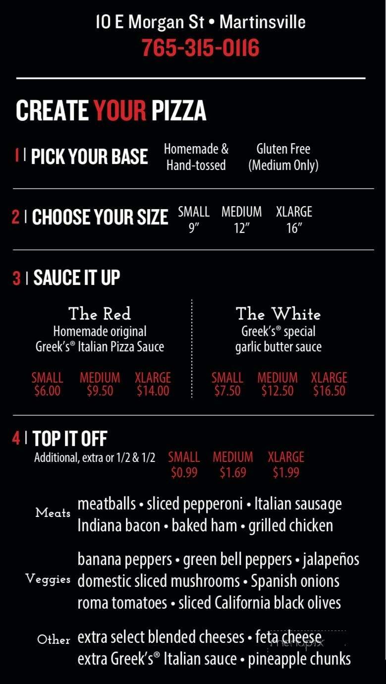 Greek's Pizza - Martinsville, IN menu_pic