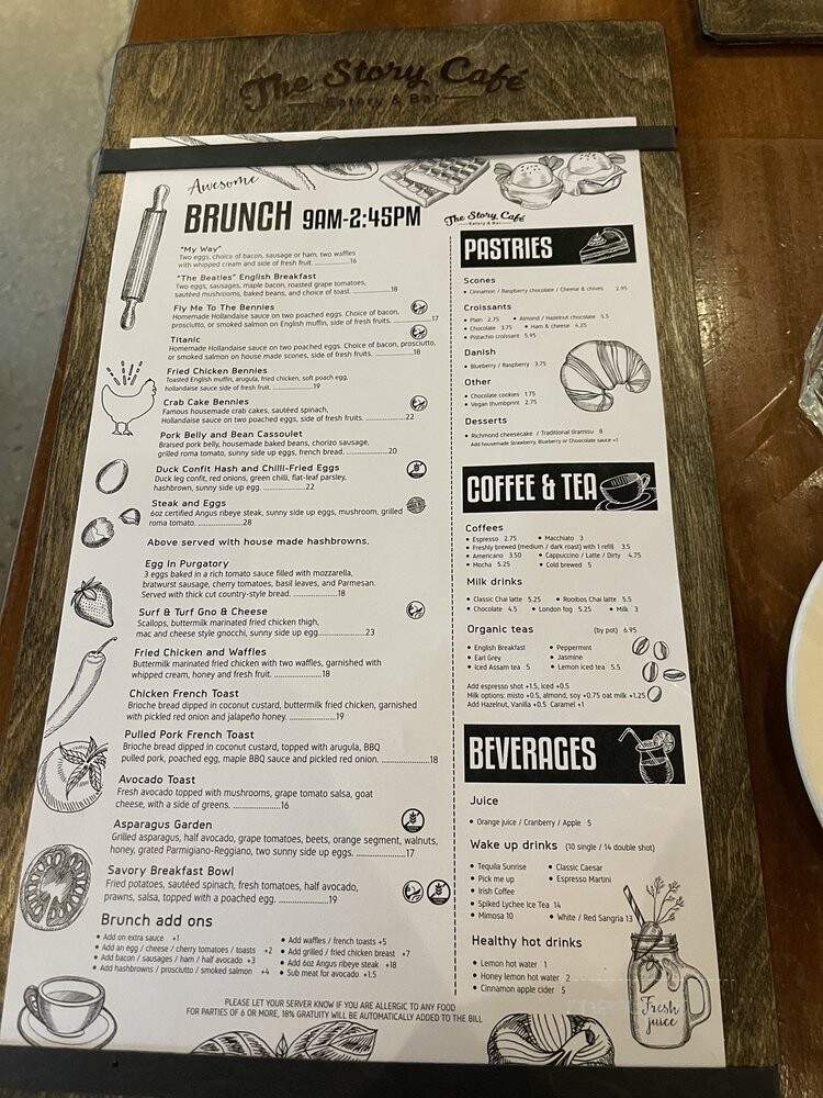 The Story Cafe Eatery & Bar - Richmond, BC menu_pic