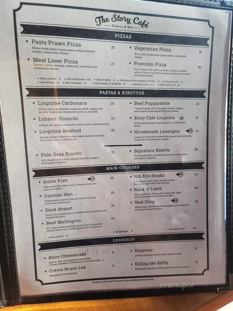The Story Cafe Eatery & Bar - Richmond, BC menu_pic