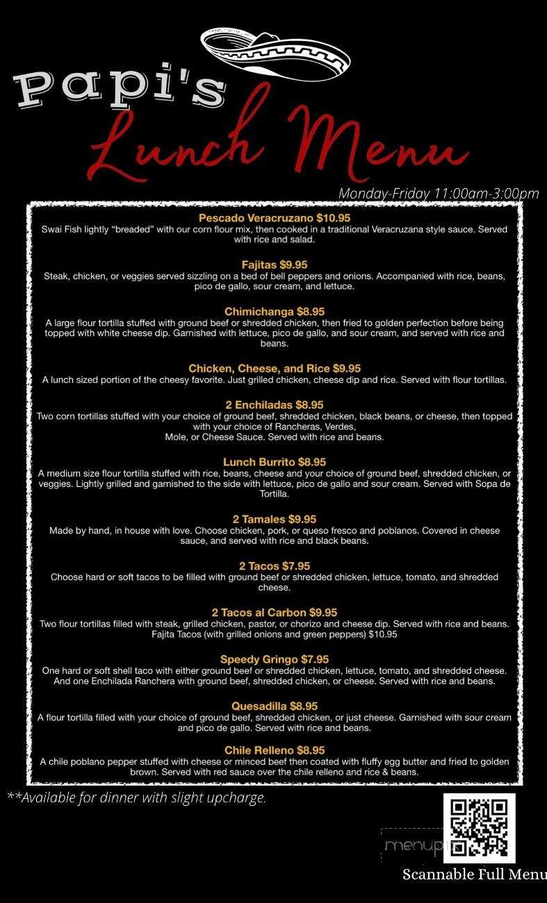Papi's In Palomar - Lexington, KY menu_pic