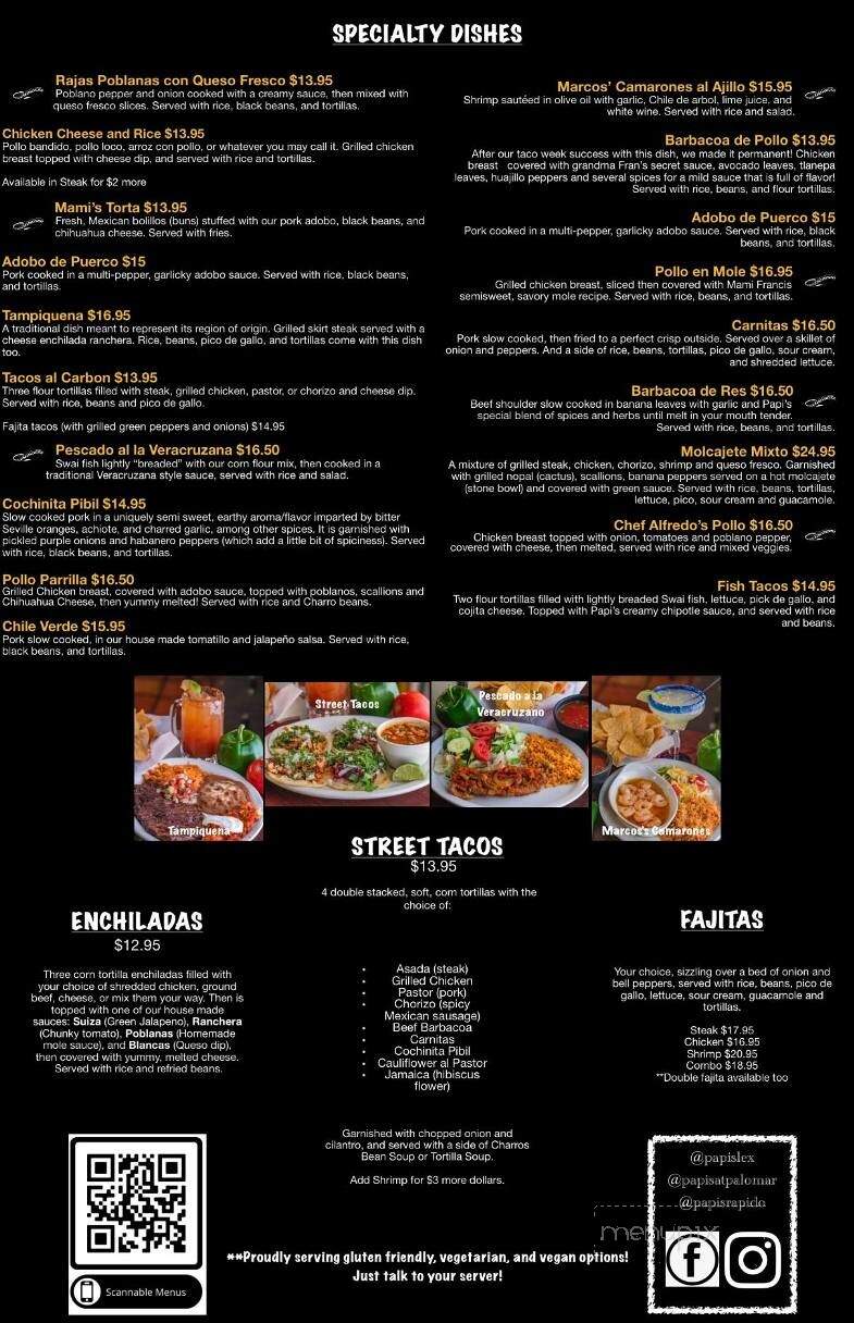 Papi's In Palomar - Lexington, KY menu_pic