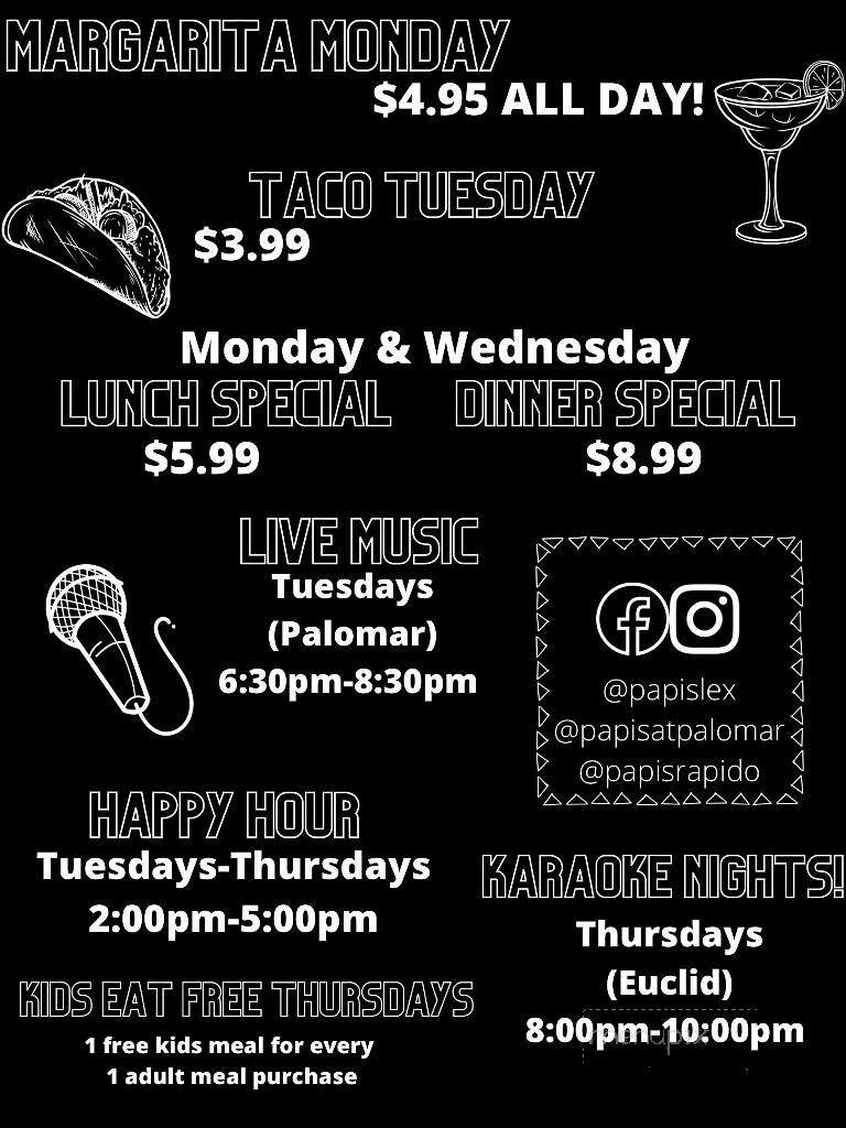 Papi's In Palomar - Lexington, KY menu_pic