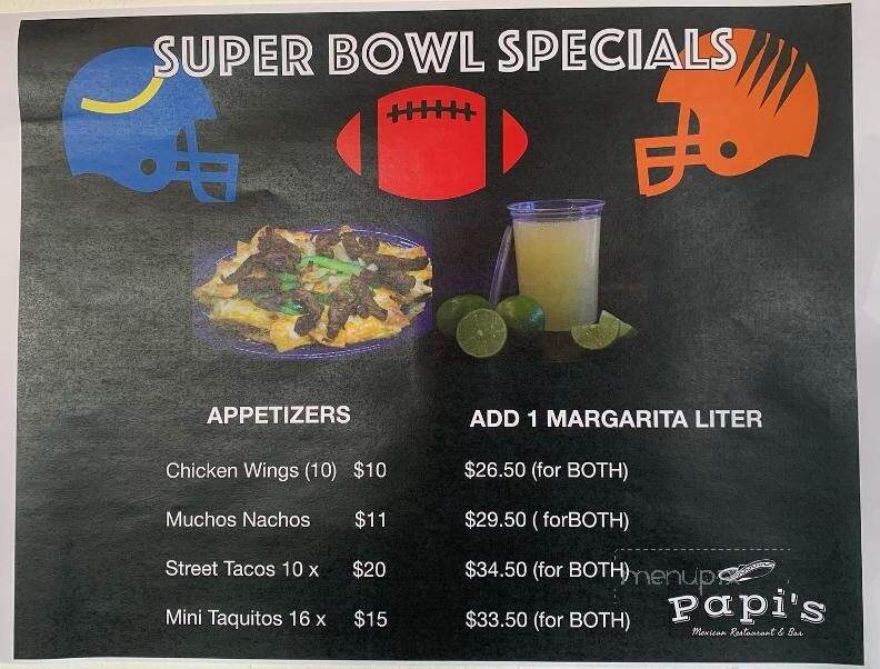 Papi's In Palomar - Lexington, KY menu_pic