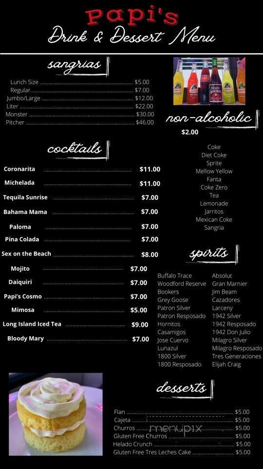 Papi's In Palomar - Lexington, KY menu_pic