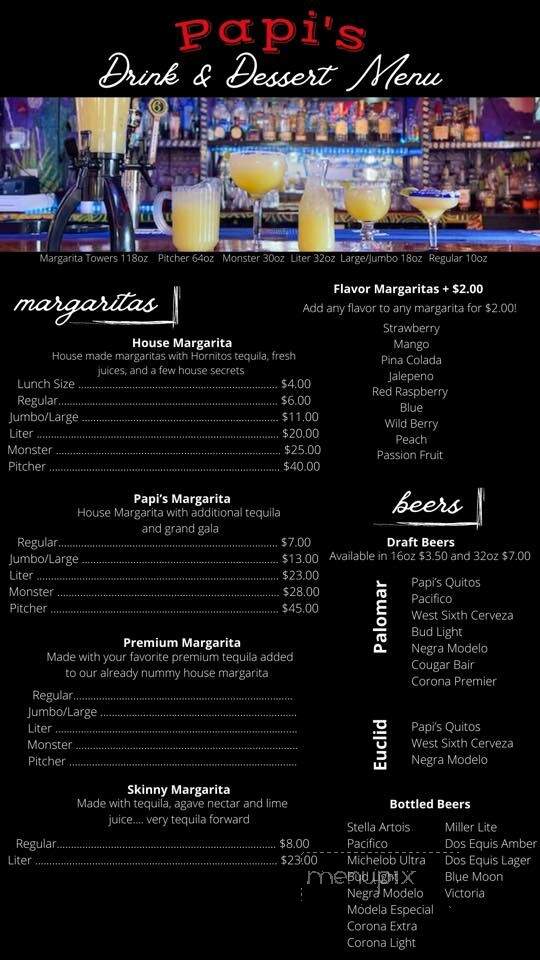 Papi's In Palomar - Lexington, KY menu_pic