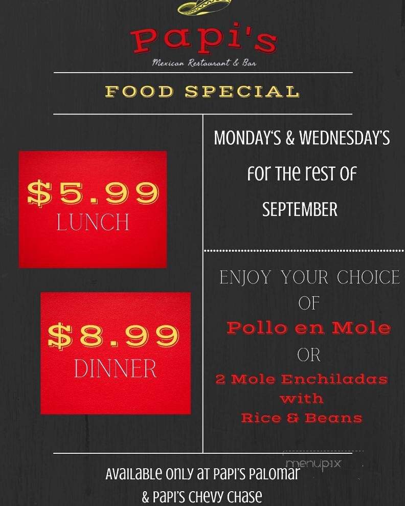 Papi's In Palomar - Lexington, KY menu_pic