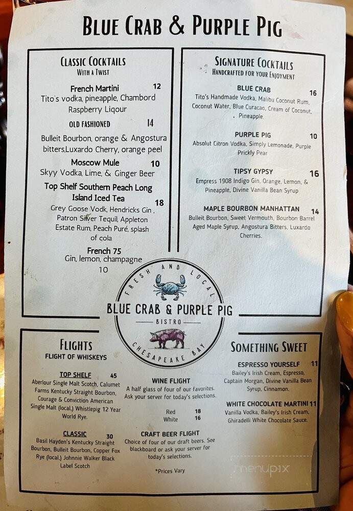 Blue Crab and Purple Pig Bistro - Poquoson, VA