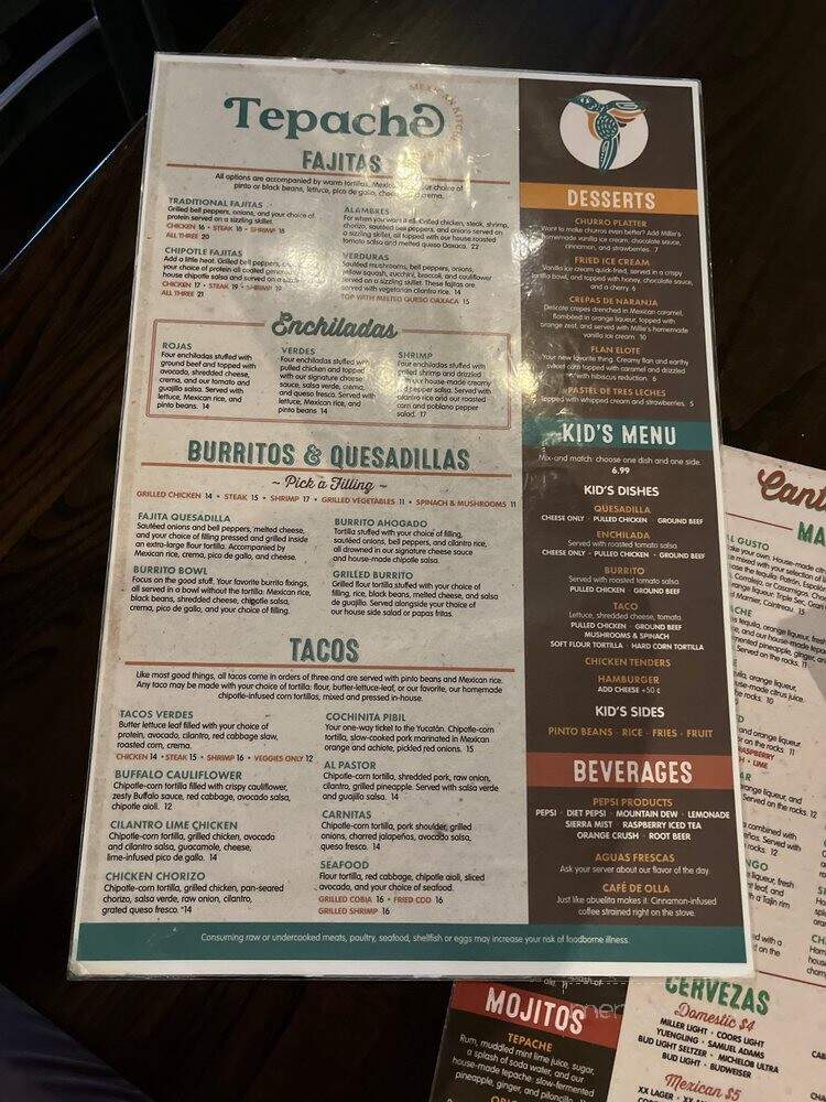 Tepache Mexican Kitchen & Bar - Mars, PA menu_pic
