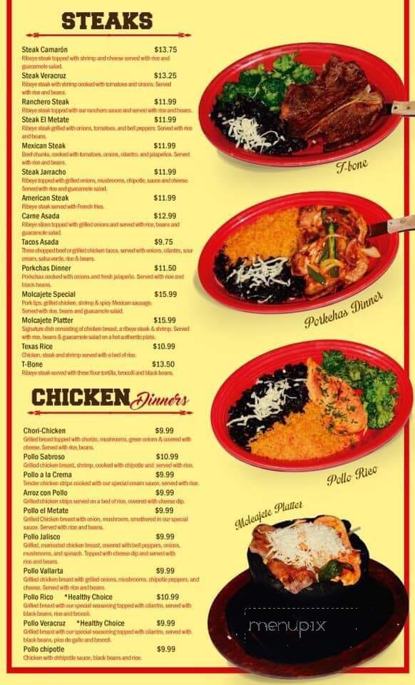 El Metate - Sylvester, GA menu_pic