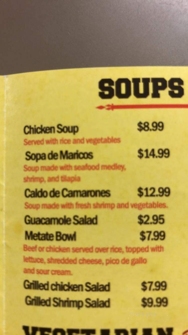 El Metate - Sylvester, GA menu_pic