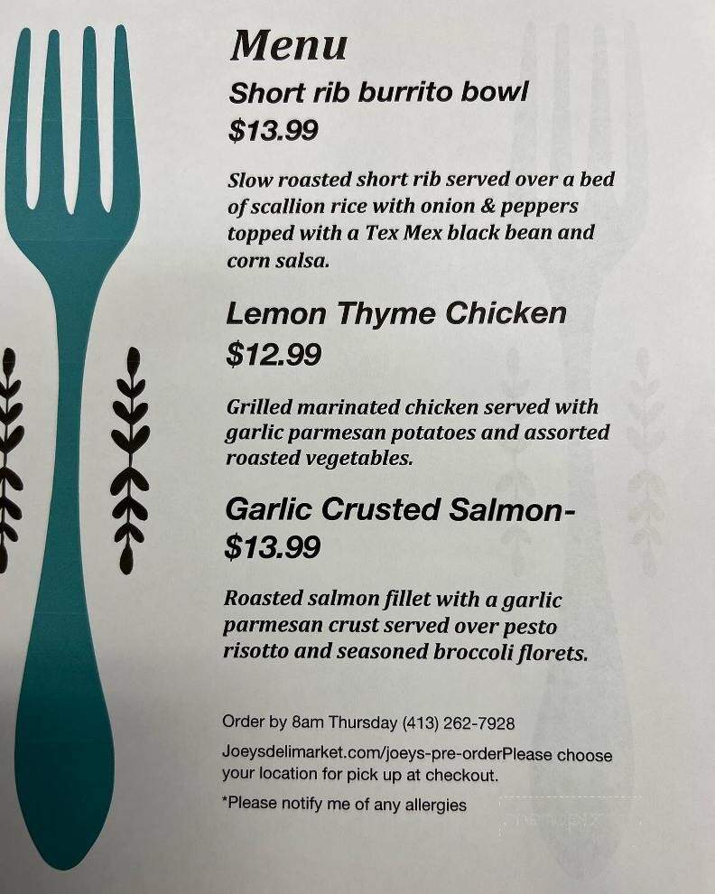 Joey's Deli & Market - Agawam, MA menu_pic