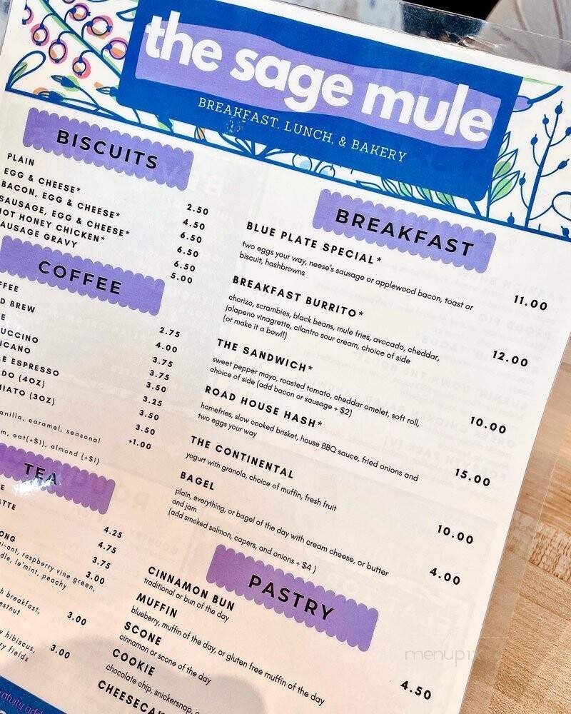 The Sage Mule - Greensboro, NC menu_pic