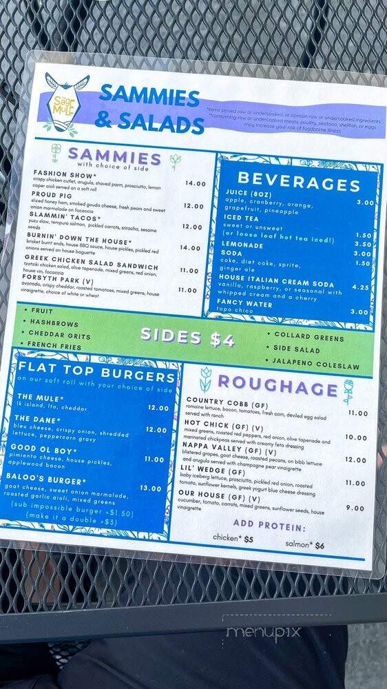 The Sage Mule - Greensboro, NC menu_pic
