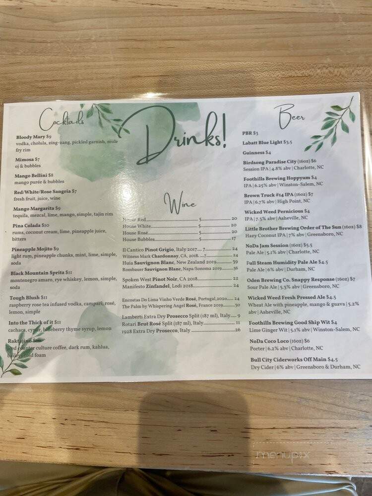 The Sage Mule - Greensboro, NC menu_pic