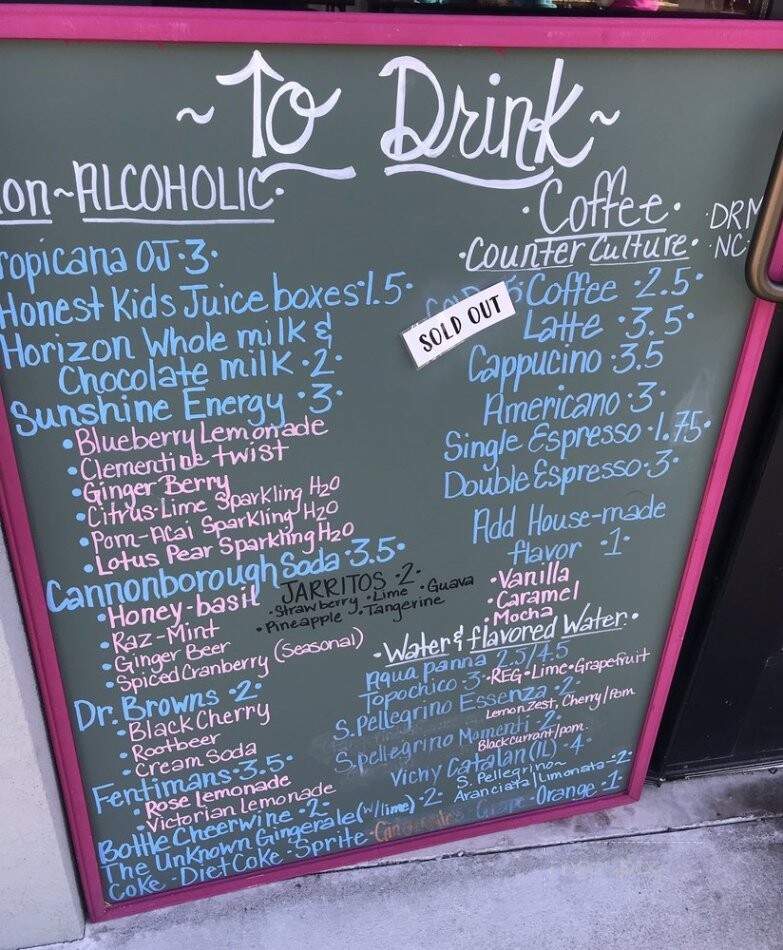 The Sage Mule - Greensboro, NC menu_pic