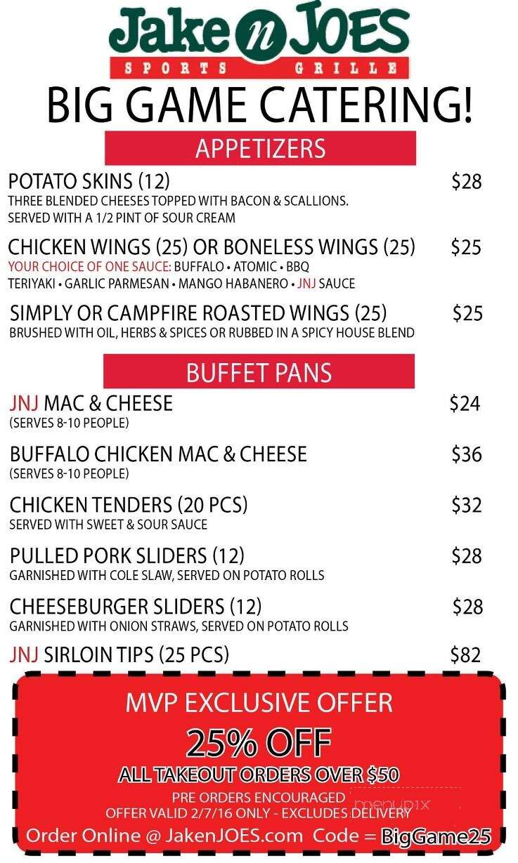 Jake n JOES - Foxboro, MA menu_pic