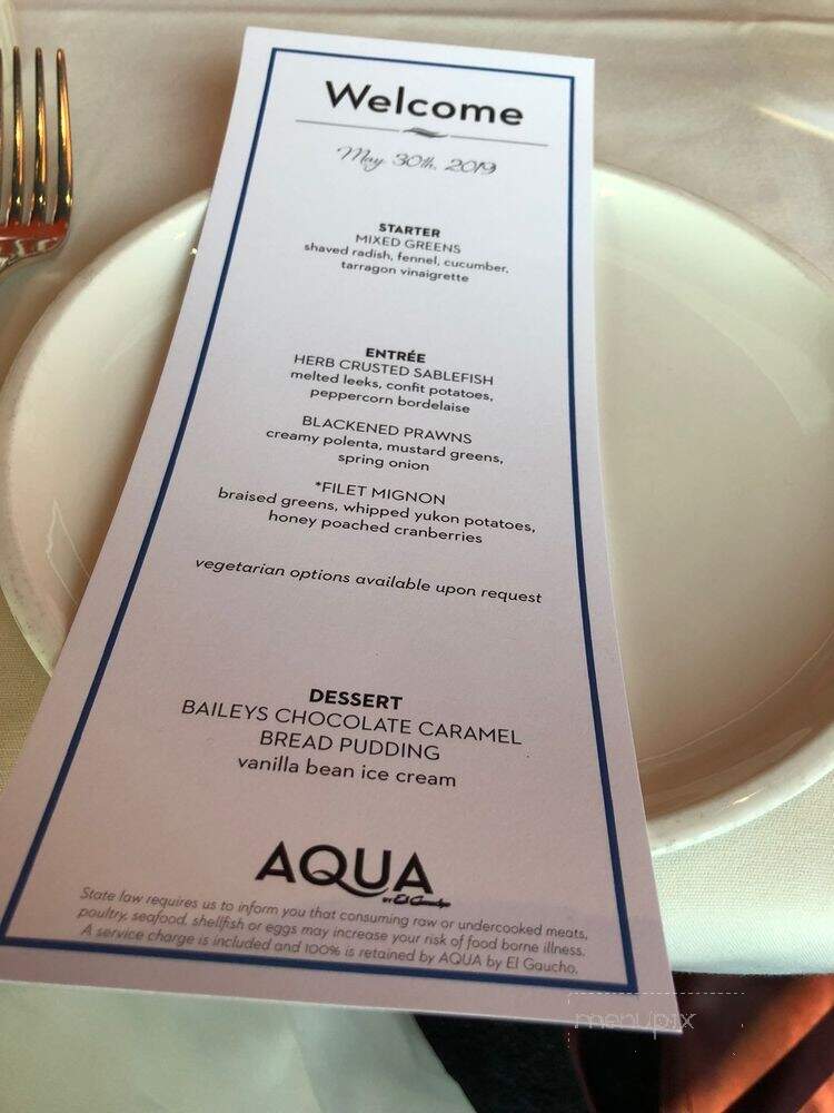 AQUA by El Gaucho - Seattle, WA menu_pic