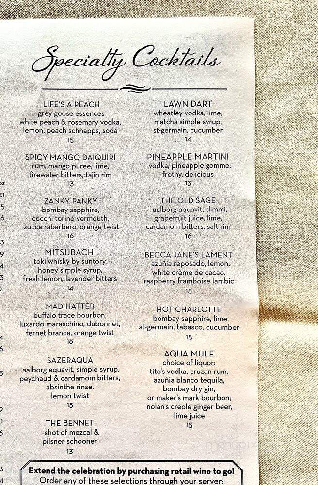 AQUA by El Gaucho - Seattle, WA menu_pic