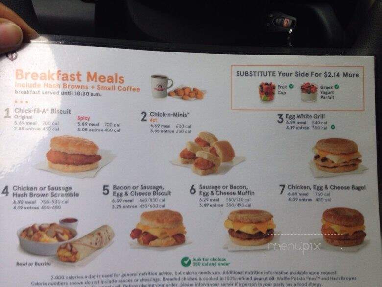 Chick-fil-A - Tacoma, WA menu_pic