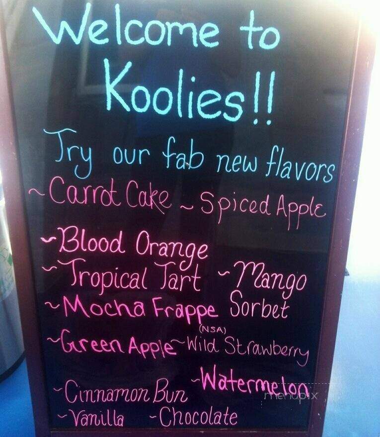 Koolie's Frozen Treats - Greensboro, NC menu_pic