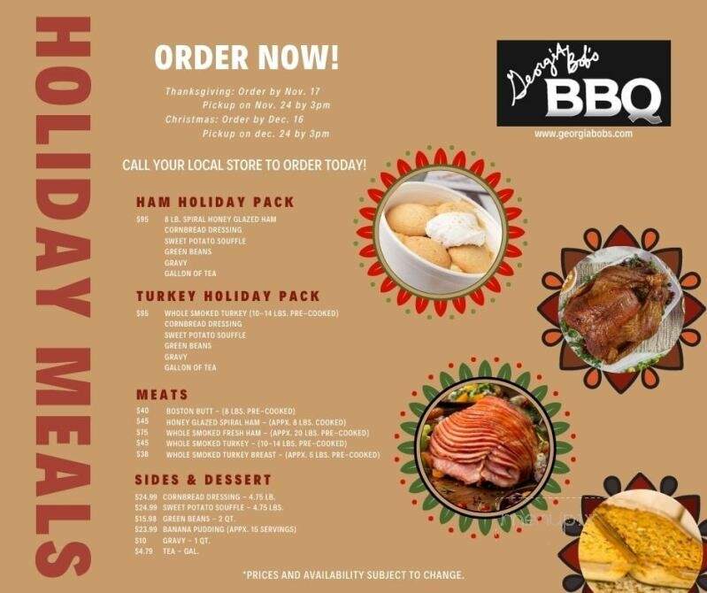 Georgia Bob's Barbeque - Byron, GA menu_pic