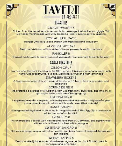 Tavern on Prospect - Peoria, IL menu_pic