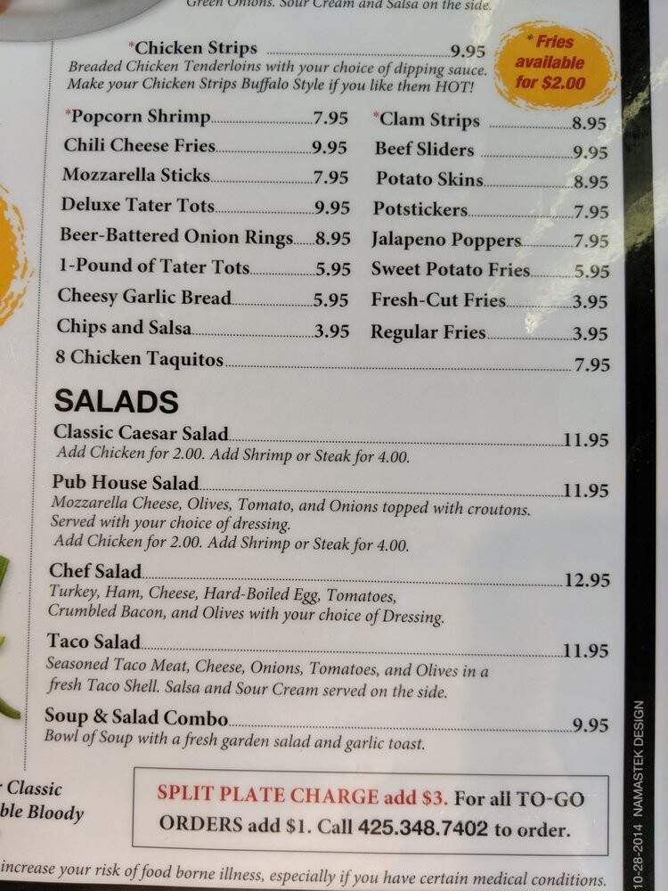 Madison Pub - Everett, WA menu_pic