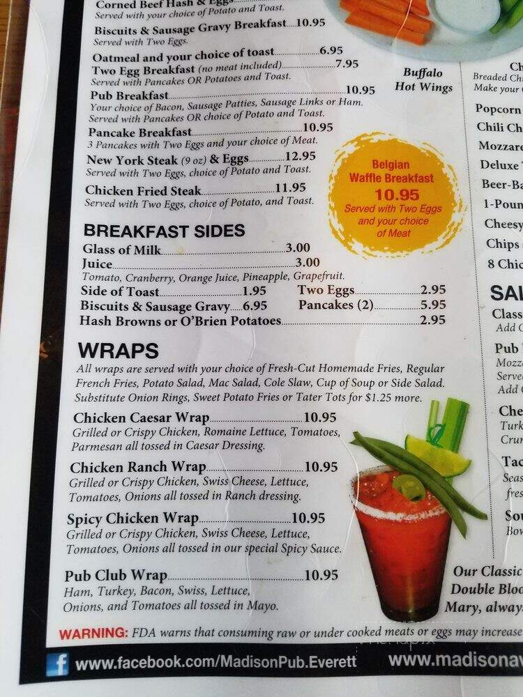 Madison Pub - Everett, WA menu_pic