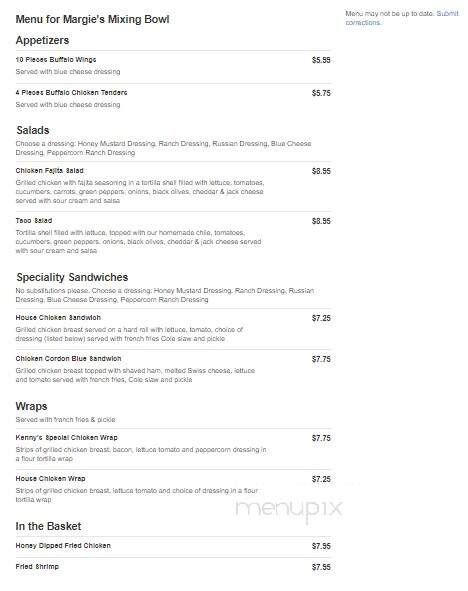 Margie's Mixing Bowl - Meridian, MS menu_pic