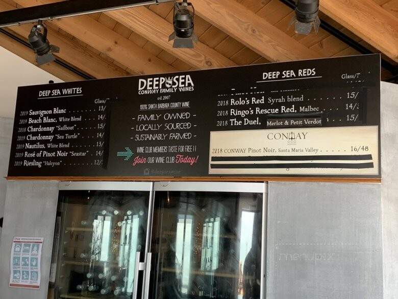 Deep Sea Wine Tasting Room - Santa Barbara, CA menu_pic