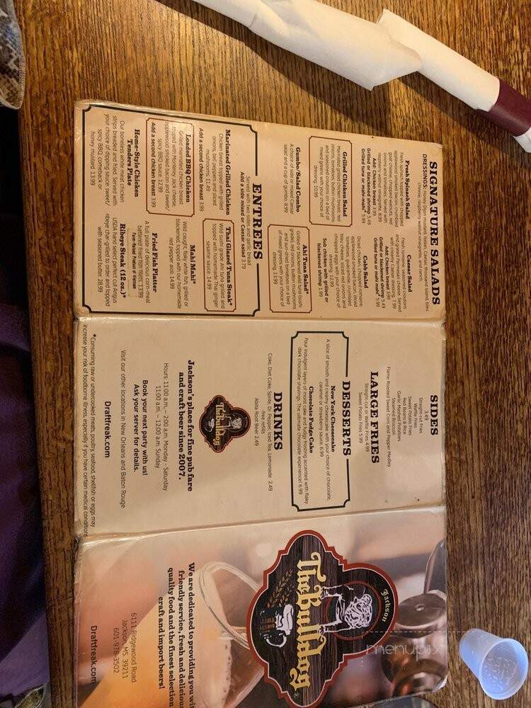 The Bulldog - Jackson, MS menu_pic