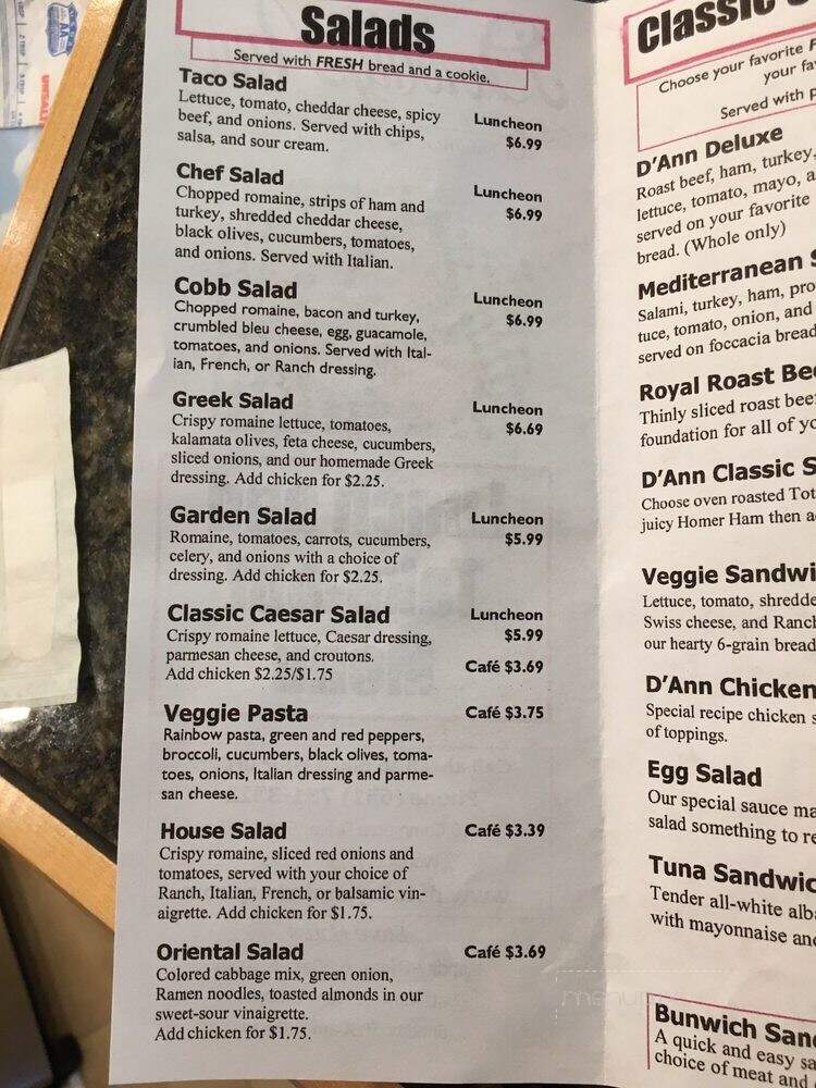 Dorothy Ann Bakery & Cafe - Woodbury, MN menu_pic
