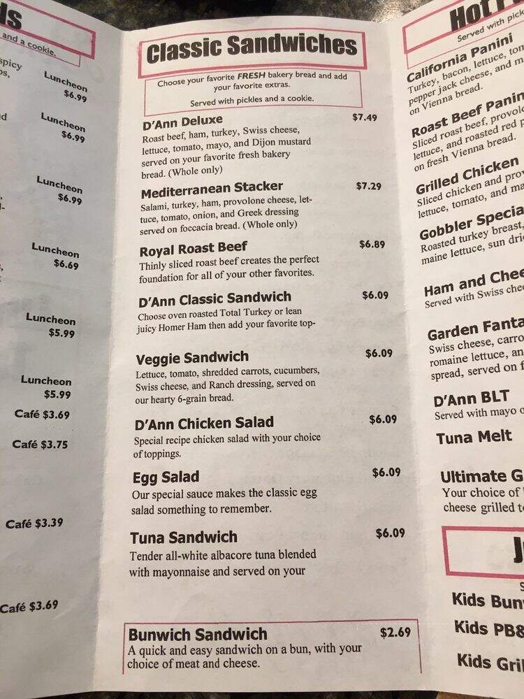 Dorothy Ann Bakery & Cafe - Woodbury, MN menu_pic