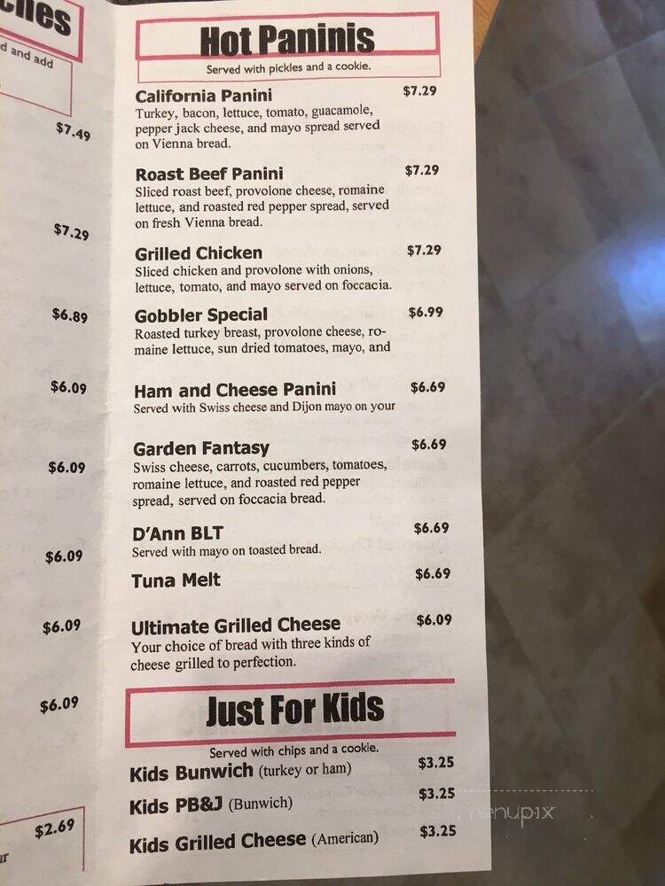 Dorothy Ann Bakery & Cafe - Woodbury, MN menu_pic