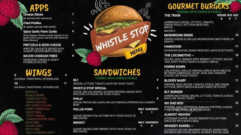 Whistle Stop Grill - Buckhannon, WV menu_pic
