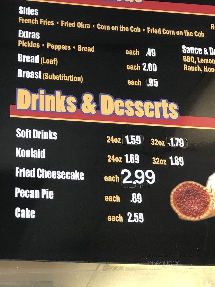 Hall's Chicken Shack - Dallas, TX menu_pic
