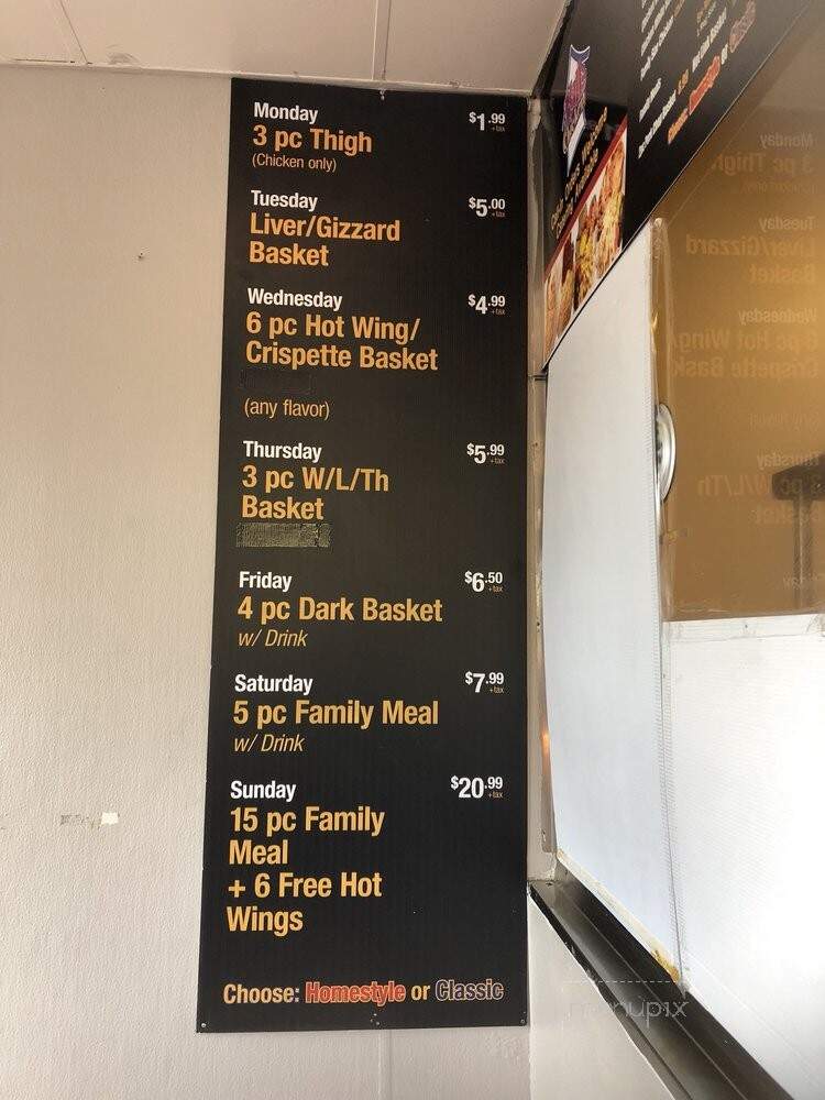 Hall's Chicken Shack - Dallas, TX menu_pic