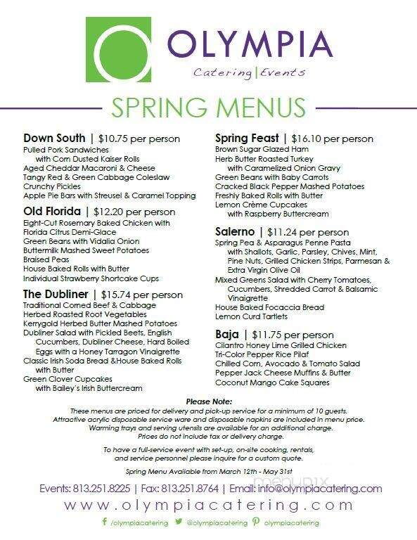 Olympia Bakery & Caterers - Tampa, FL menu_pic