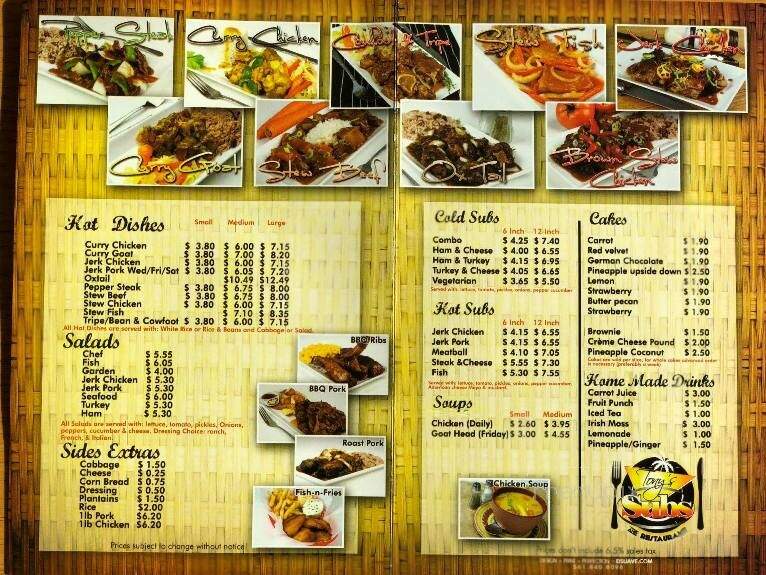 Tony's Sub - Riviera Beach, FL menu_pic