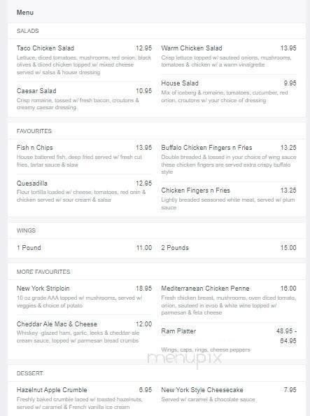 Peddler's Pub - Sudbury, ON menu_pic