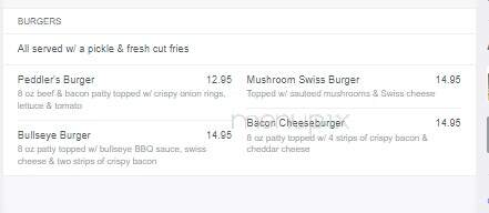 Peddler's Pub - Sudbury, ON menu_pic