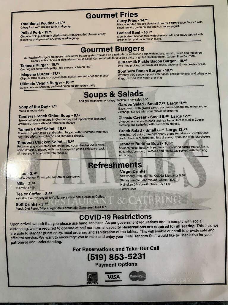 Tanners Restaurant - Acton, ON