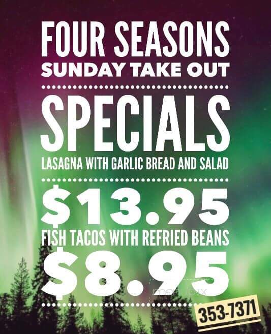 Four Seasons Restaurant & Bar - Finland, MN menu_pic