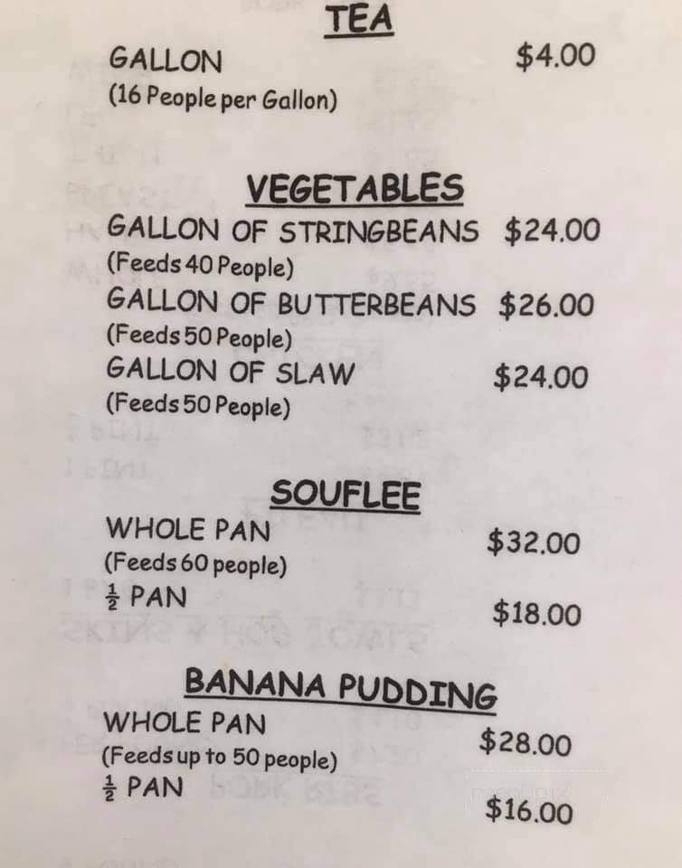 Big 'd's Bar Bq - Hemingway, SC menu_pic