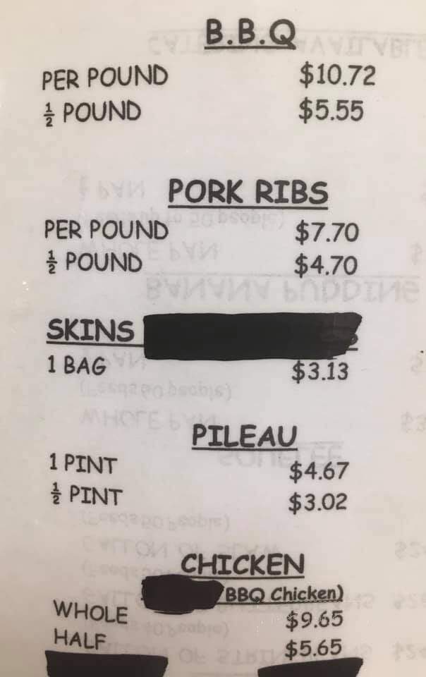 Big 'd's Bar Bq - Hemingway, SC menu_pic