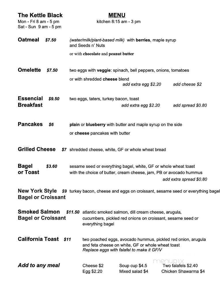 The Kettleblack - Charlottetown, PE menu_pic