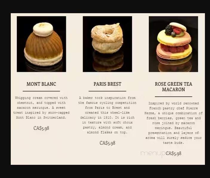 Reinette Cafe & Patisserie - Edmonton, AB menu_pic