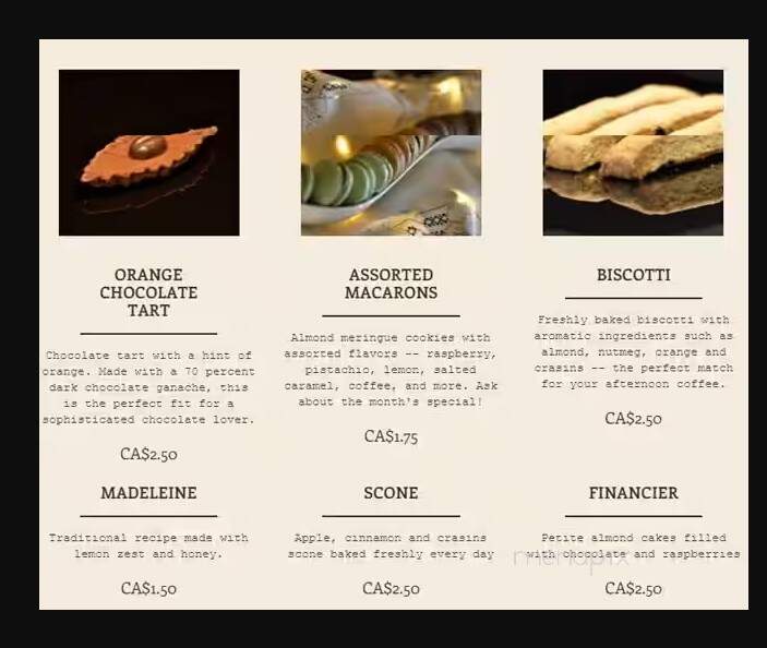Reinette Cafe & Patisserie - Edmonton, AB menu_pic